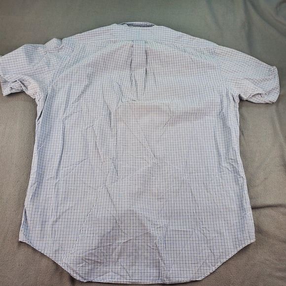 Ralph Lauren Mens Button Down Shirt Blue Plaid Classic Fit Short Sleeve Large - Picture 6 of 6